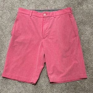 Walter Hagen Men's Coral Golf Flat Front Shorts